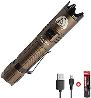 ThruNite BSS V4 Tactical Flashlight Max 2523 Lumens SST70 LED Rechargeable Flashlight with Detachable Strike Bezel Handheld Light EDC Flashlight, Desert Tan-CW