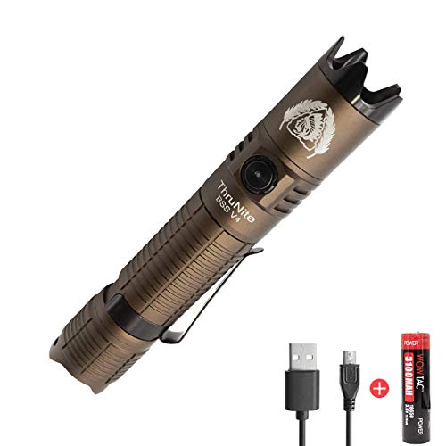 ThruNite BSS V4 Tactical Flashlight Max 2523 Lumens SST70 LED Rechargeable Flashlight with Detachable Strike Bezel Handheld Light EDC Flashlight, Desert Tan-CW