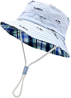 Sarfel Baby Sun Hat Toddler Summer Hats UPF 50+ Baby Bucket Hat Kids Beach Hats for Baby Boys Blue 18.9