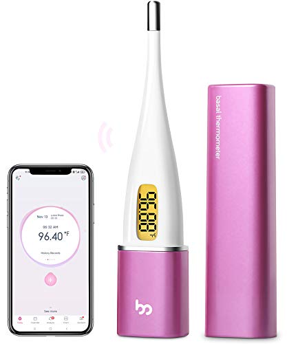 Digital Basal Thermometer, High-Precision Oral Thermometer with Backlit & LCD, 1/100th Degree and Memory Recall Thermometer with APP(iOS & Android) for Nature Family Planning and Fever by Femometer