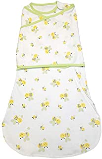 Baby 100% Cotton Sleeping Bag Swaddle Wearable Blanket for Boys and Girls, 4 Season, 3-12 Months (Yellow)