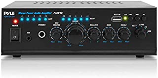 Portable Home Audio Power Amplifier - 2X120 Watt, 2 Channel Surround Sound Stereo Receiver w/ USB IN - For Amplified Subwoofer Speaker, CD DVD, MP3, iPhone, Phone, Theater, PA System - Pyle PTAU45