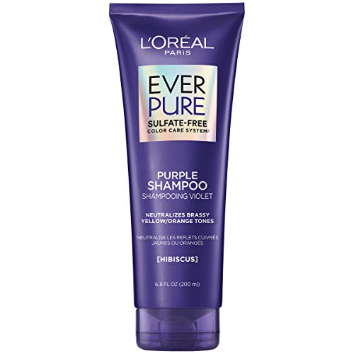 L'Oreal Paris Hair Care EverPure Sulfate Free Brass Toning Purple Shampoo for Blonde, Bleached, Silver, or Brown Highlighted Hair, 6.8 Fl. Oz (Packaging May Vary)