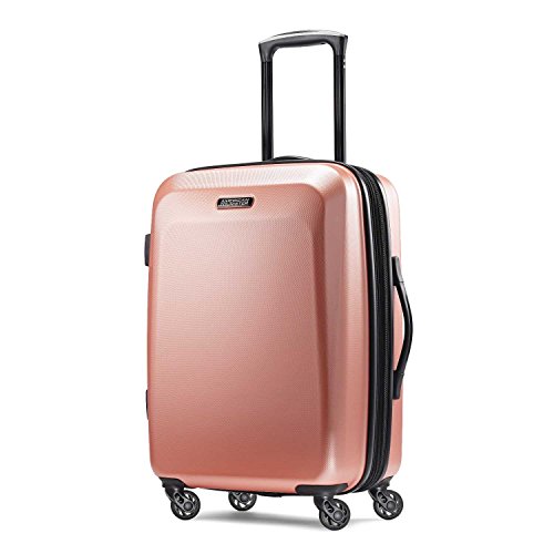 American Tourister Moonlight Hardside Expandable Luggage with Spinner Wheels, Rose Gold, Carry-On 21-Inch