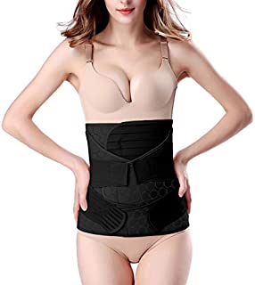 3 in 1 Postpartum Belly Wrap - Recovery Belly/Waist/Pelvis Belt Black Postpartum Belly Band,Black One Size