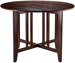 Winsome Wood Alamo, , Double Drop Leaf, Round Table Mission, Walnut, 42-Inch