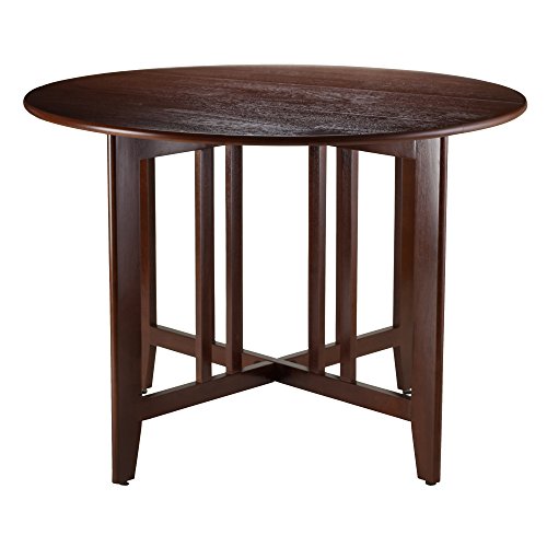 Winsome Wood Alamo, , Double Drop Leaf, Round Table Mission, Walnut, 42-Inch