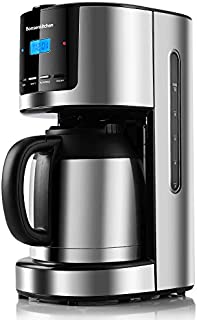 Programmable Thermal Coffee Maker Machine 10 Cup, Stainless Steel Coffee Machine With Thermal Carafe, 52Oz Coffee Pot With Permanent Filter Basket