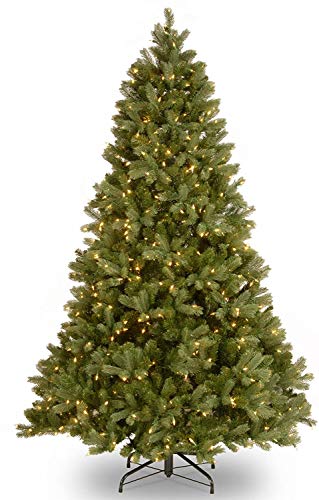 National Tree Company'Feel Real' Pre-lit Artificial Christmas Tree | Includes Pre-strung White Lights and Stand | Downswept Douglas Fir - 6.5 ft