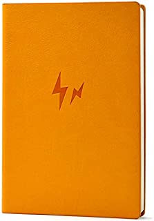 Evolway Fitness Journal and Planner,100 Days Diet and Workout Log, Gray Panther/Yellow Flash/Purple Lotus Design, Leather Cover, Sturdy Binding, Thick Pages & Laminated (Orange2.0)