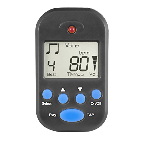 Luvay Digital Metronome - Mini Portable, Multifunctional, Clip on, Beat Tempo - with Battery for Piano, Guitar, Violin, Drum, Flute etc. (Black)