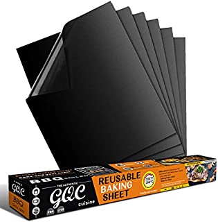 GQC BBQ Grill Mat, Non-Stick Cooking Mat Teflon Reusable Barbecue Baking Mat for Electric Grill Gas Charcoal BBQ, 15.75 x 13Inch (6(40x33) cm)