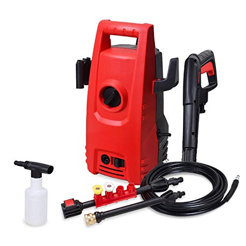 Eletron 1600PSI 1.2GPM Electric Pressure Washer,Electric Power Washer with 2 Quick-Connect Spray Tips and Wand,Car Washer(Red)