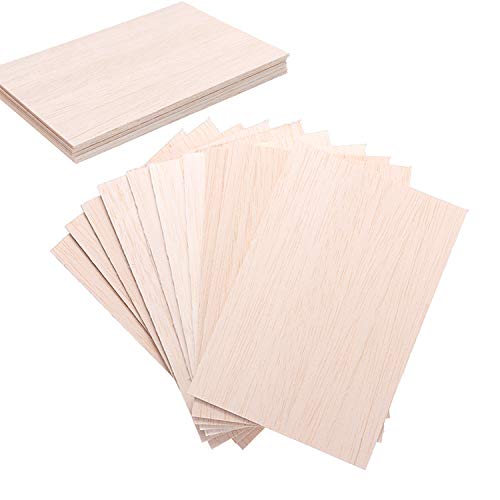 Balsa Wood Sheets, 15 Pack Natural Unfinished Wood DIY Wood Board for DIY for House Aircraft Ship Boat Arts and Crafts, School Projects, Wooden DIY Christmas Ornaments (150x100x2mm)