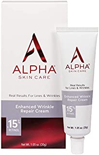 Alpha Skin Care Enhanced Wrinkle Repair Cream | Anti-Aging Formula | 0.15% Retinol | Vitamin A, C & E | Reduces the Appearance of Lines & Wrinkles |For All Skin Types | 1.05 Oz