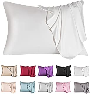 Natural Mulberry Silk Pillowcase, for Hair and Skin with Hidden Zipper, Allergen Proof Dual Sides Soft Breathable Smooth Both Sided Silk Pillow Cover(20