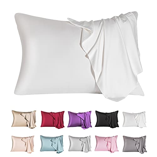 Natural Mulberry Silk Pillowcase, for Hair and Skin with Hidden Zipper, Allergen Proof Dual Sides Soft Breathable Smooth Both Sided Silk Pillow Cover(20