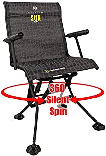 Hawk Stealth Spin Chair - Silent, Comfortable, Swiveling, Portable Chair for Camping, Hunting, Fishing, Backpacking, and More (Bone Collector Edition)