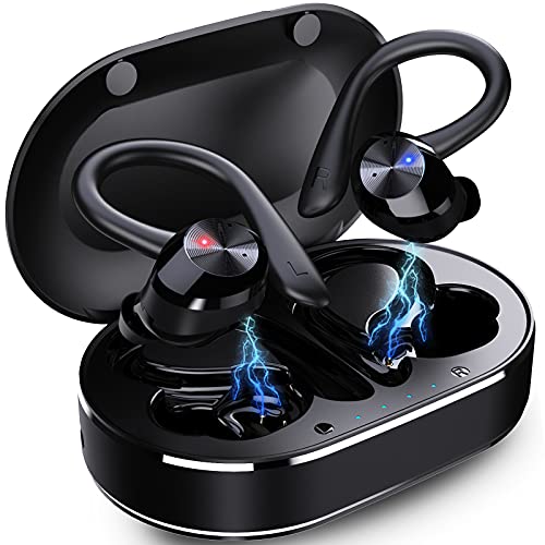 Wireless Earbuds Sports, Bluetooth 5.1 Headphones with Microphone Deep Bass Bluetooth Earphones in-Ear, CVC8.0 Noise Cancelling Earbuds for Running Gym IPX7 Waterproof, 42H Playtime, Touch Control