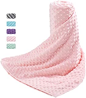 Acdyion Removable Duvet Cover 48x72 for Weighted Blankets-Super Soft Minky Dot with 8 Ties Cover Only (Blush Pink)