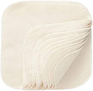 100% Cotton Washable Wipes - Natural -12 count Made in USA