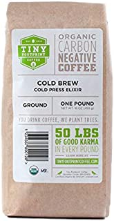 Tiny Footprint Coffee - Organic Cold Brew Cold Press Elixir | Ground Coffee | USDA Organic | Carbon Negative | 16 Ounce