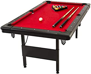 GoSports 6feet Billiards Table - Portable Pool Table - Includes Full Set of Balls, 2 Cue Sticks, Chalk, and Felt Brush