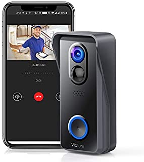 WIFI Video Doorbell Camera, Victure Wireless Doorbell Camera with 1080P HD, 2-Way Audio, Motion Detection and Alerts, Night Vision, IP65 Waterproof for Home Security(Existing Doorbell Wiring Required)
