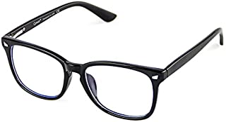 Cyxus Blue Light Blocking Spring Hinge Glasses, Clear Lens Black Frame