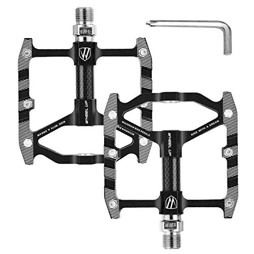 Runpon Mountain Bike Pedals MTB Pedals High-Strength Non-Slip Bicycle Pedals, Sealed Bearing Lightweight Aluminum Alloy Carbon Fiber Bicycle Platform Pedals for Road Mountain BMX MTB Bike