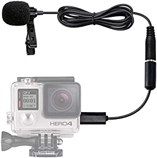 Movo GM100 Clip-on Lavalier Microphone for Compatible with GoPro HERO3, HERO3+ and HERO4 Black, White and Silver Editions - Includes Mic Adapter for Go Pro