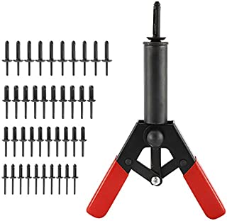 NovelBee Plastic Rivet Gun with 40pcs Rivets Riveter Gun Kit for Fastening Door Panels and Automotive Trim