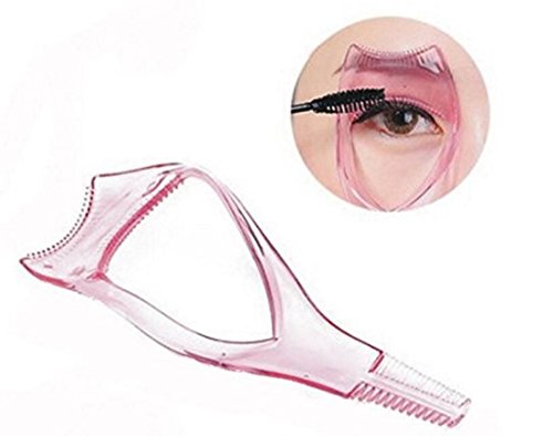 2PCS Pink Plastic Makeup Upper Lower Eye Lash Mascara Applicator Guard With Lah Comb Eyelashes Curlers Shields Applicators