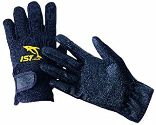 IST Tropical Mesh Gloves with Synthetic Leather Palm Good for Snorkeling and Scuba Diving - Black, XS