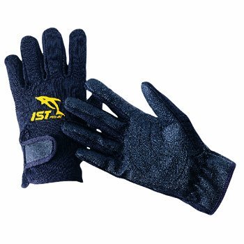 IST Tropical Mesh Gloves with Synthetic Leather Palm Good for Snorkeling and Scuba Diving - Black, XS