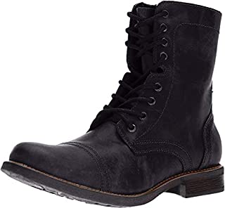 Steve Madden Men's TROOPAH-C Combat Boot, Black Leather, 10.5 M US