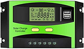 MOHOO Solar Charge Controller, 30A Solar Charger Controller, 12V/24V Solar Panel Intelligent Regulator with Dual USB Port and PWM LCD Display (Upgraded)