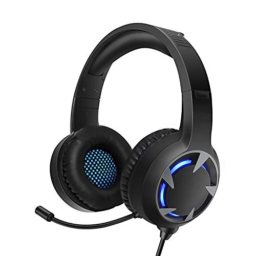 TURN RAISE Upgraded Stereo Gaming Headset for PS4, PC, Xbox One Controller, LED Light, Noise Cancelling Over Ear Headphones with Mic, PS4 Headset for Laptop, PC, Tablet, Smartphones