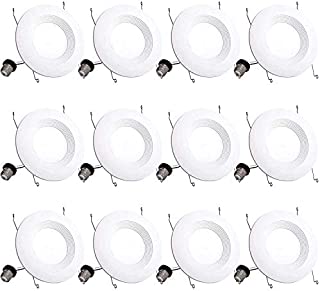 Bbounder Lighting 12 Pack 5/6 Inch LED Recessed Downlight, Baffle Trim, Dimmable, 12.5W=100W, 5000K Daylight, 950 LM, Damp Rated, Simple Retrofit Installation - UL + Energy Star No Flicker