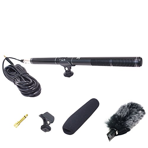 Bestshoot Camera Microphone Shotgun, Condenser Interview Mic with Windscreen Dead Cat Muff Cover for DSLR/SLR cameraCamcorder Smartphone Conference PC.