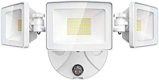 Olafus 50W LED Security Light Dusk to Dawn Outdoor, 3 Heads 5000LM Photocell Outside Flood Lights, IP65 Waterproof Exterior Lighting, 5000K White LED Light for Yard, Garden, Porch, Backyard