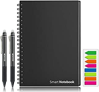 HOMESTEC Reusable Smart Notebook Erasable Wirebound Notebook Sketch Pads APP Storage