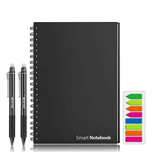 HOMESTEC Reusable Smart Notebook Erasable Wirebound Notebook Sketch Pads APP Storage