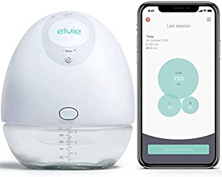 Elvie Single Electric Wearable Smart Breast Pump - Silent Hands-Free Portable Breast Pump That Can Be Worn in-Bra with App 2-Modes & Variable Suction