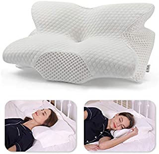 Coisum Back Sleeper Cervical Pillow - Memory Foam Pillow for Neck and Shoulder Pain Relief - Orthopedic Contour Ergonomic Pillow for Neck Support with Breathable Cover