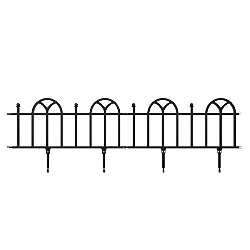 Garden Edging Border- Flower Bed Edging for Landscaping- Victorian Fence, 4 Piece Set of Interlocking Outdoor Lawn Stakes by Pure Garden (8)