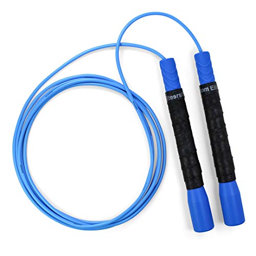 EliteSRS Beginner Jump Rope for Adults - Fitness Cardio Training - Long Handles / Comfortable Foam Grip / Forgiving PVC Cord - Indoor or Outdoor Skipping - Pro Freestyle