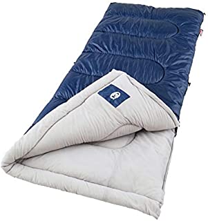 Coleman Sleeping Bag | Cold-Weather 20°F Brazos Sleeping Bag, Navy, 10