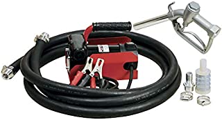 Fuelworks Diesel Fuel Transfer Pump Kit Portable 10GPM/40LPM Heavy Duty Electric DC 12V Alligator Clamps Includes Aluminum Manual Nozzle Delivery Suction Hose and Filter (Not For Gasoline)