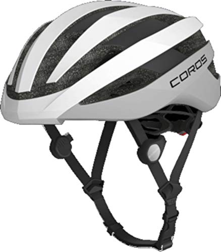 COROS SafeSound Road Smart Cycling Helmet with Ear Opening Sound System SOS Emergency Alert LED Tail Light| Bluetooth Connection for Music and Phone Calls| Lightweight (White, L (59-63CM))